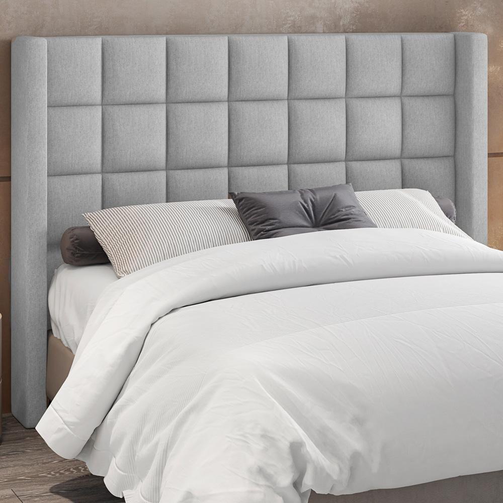Cabeceira Cama Box King 195 Cm P05 Paris Linho Cinza - 4