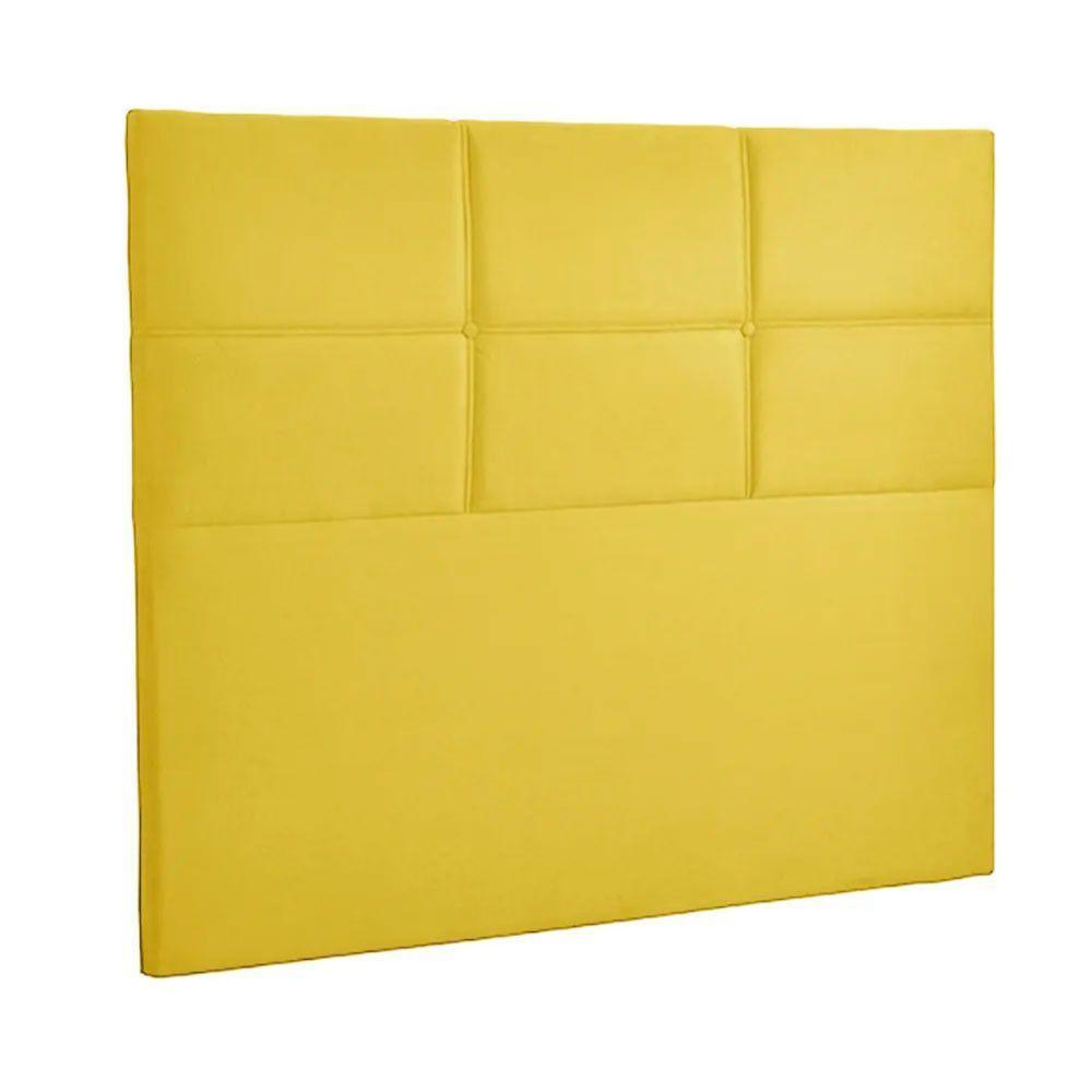 Cabeceira Estofada Milena 1,60 Queen Shop Das Cabeceira Amarelo - 6
