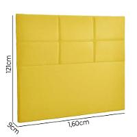 Cabeceira Estofada Milena 1,60 Queen Shop Das Cabeceira Amarelo - 3