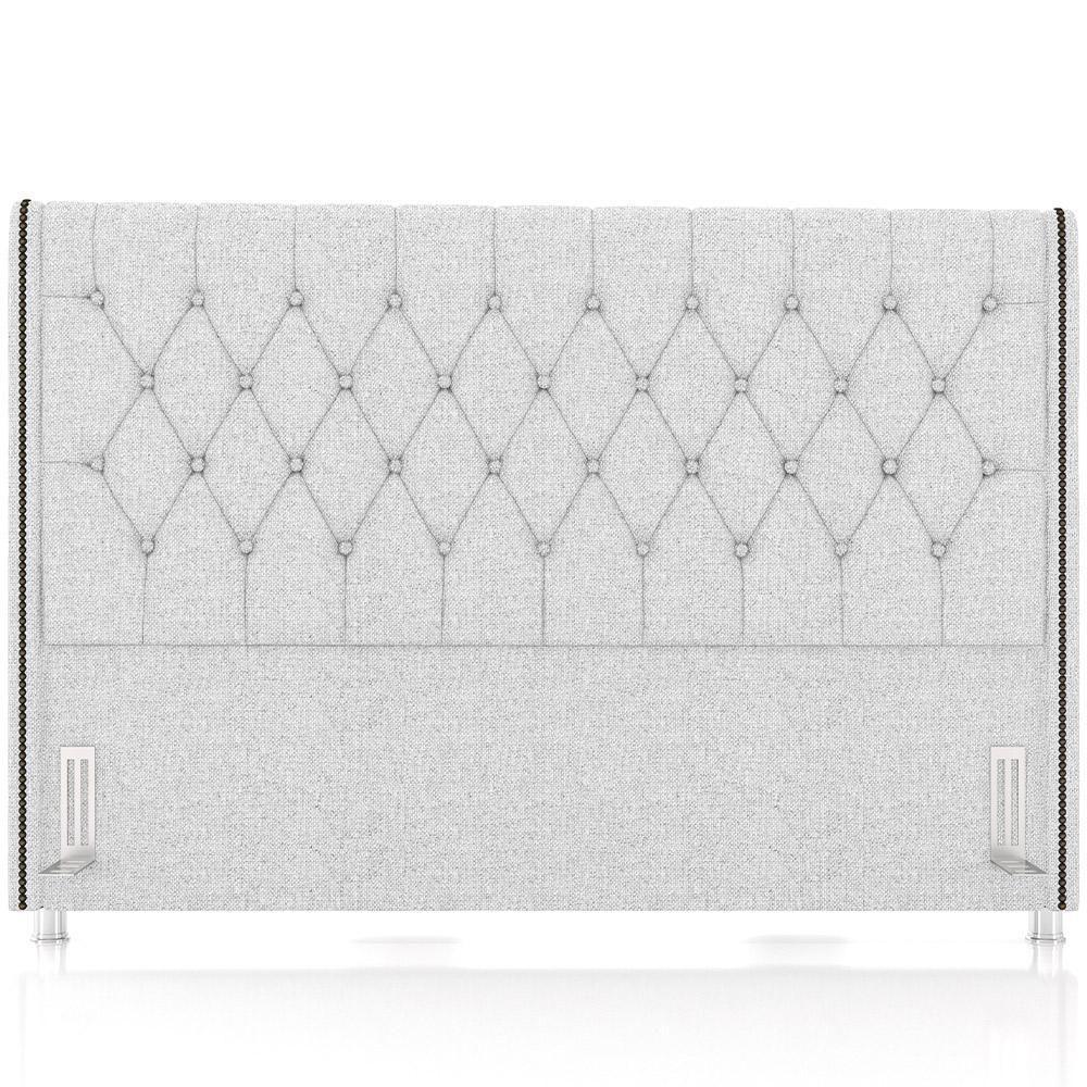 Cabeceira Cama Box King 195cm Estofada Frizza P05 Linho Cinza Claro - 5