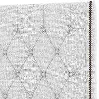 Cabeceira Cama Box King 195cm Estofada Frizza P05 Linho Cinza Claro - 2