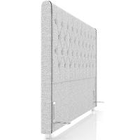 Cabeceira Cama Box King 195cm Estofada Frizza P05 Linho Cinza Claro