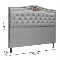 Cabeceira Estofada Holanda 1,95 King Size Linho Shop Das Cabeceiras Grafite