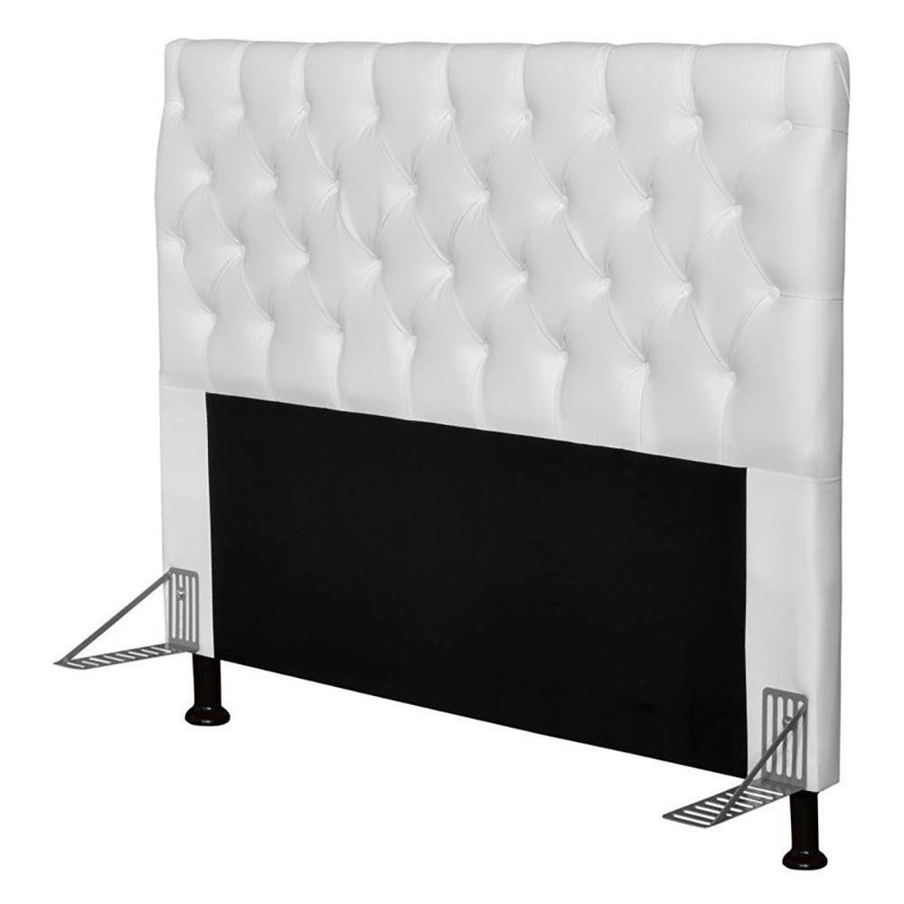 Cabeceira Cristal 1,60 Cm Cama Box Queen Corino Branco - 1