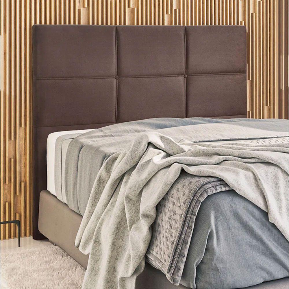 Cabeceira Estofada Milena 1,40 Casal Suede Shop Das Cabeceir Café - 4