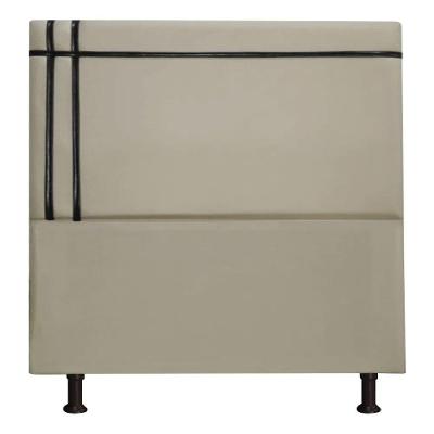 Cabeceira Royal 90cm Suede Fita Preta Shop Das Cabeceiras Bege