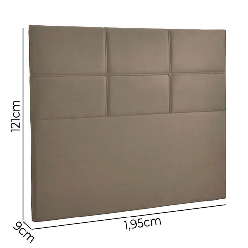 Cabeceira Estofada Milena 1,95 Sued Shop Das Cabeceiras Bege - 6