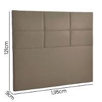 Cabeceira Estofada Milena 1,95 Sued Shop Das Cabeceiras Bege - 6