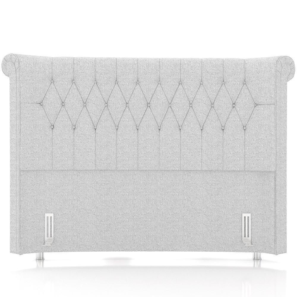 Cabeceira Cama Box Casal 140cm Estofada Meora P05 Linho Cinza Claro - 5