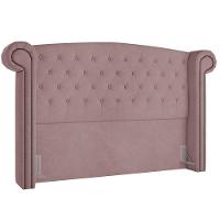 Cabeceira Cama Box King Com Tachas 195 Cm Sofia P05 Veludo Rosê - 1