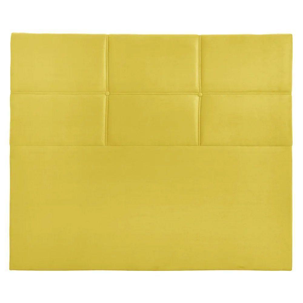 Cabeceira Estofada Milena 1,40 Casal Shop Das Cabeceiras Amarelo - 1