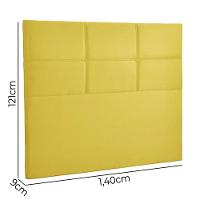 Cabeceira Estofada Milena 1,40 Casal Shop Das Cabeceiras Amarelo - 3