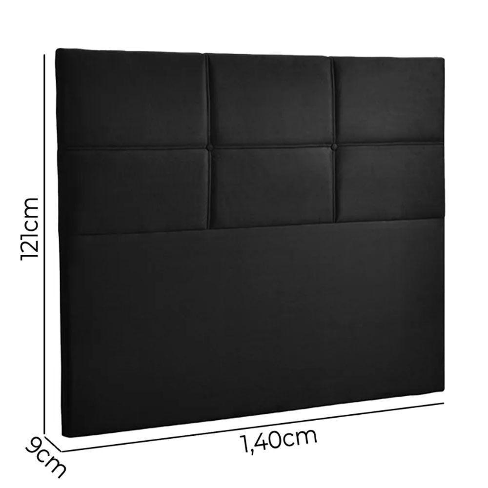 Cabeceira Estofada Milena 1,40 Casal Shop Das Cabeceiras Preto - 2