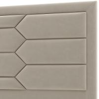 Cabeceira Cama Box Casal 140cm Estofada Nora P05 Veludo Bege - 2