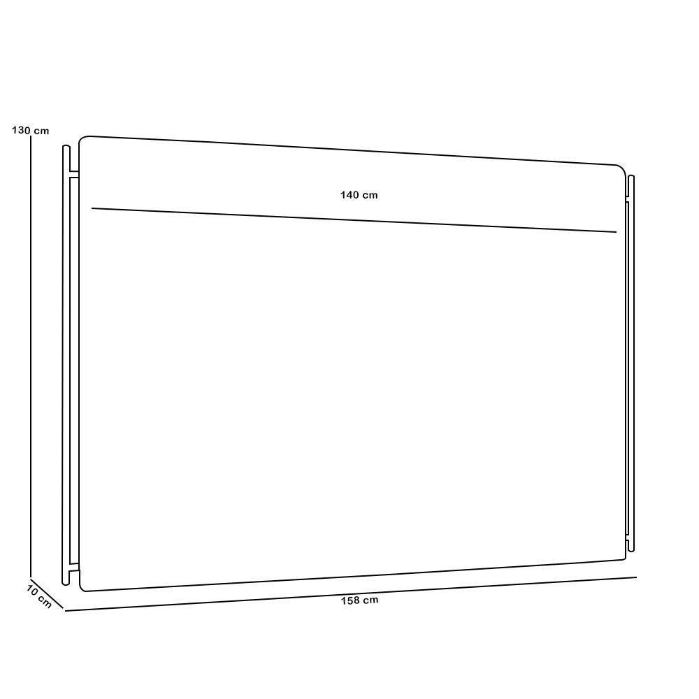 Cabeceira Cama Box Casal 140cm Estofada Goya P05 Linho Cinza Claro - Lyam Decor - 3