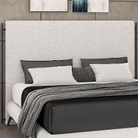 Cabeceira Cama Box King 195cm Estofada Goya P05 Linho Cinza Claro - Lyam Decor - 6