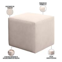 Poltrona De Amamentação Com Balanço E Puff Ravena W01 Suede Bege - Lyam Decor - 5