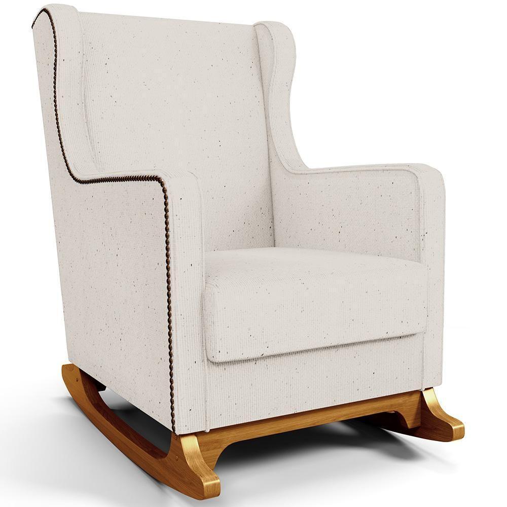 Poltrona De Amamentação Com Balanço E Puff Mavie L02 Linho Cru - Lyam Decor - 8