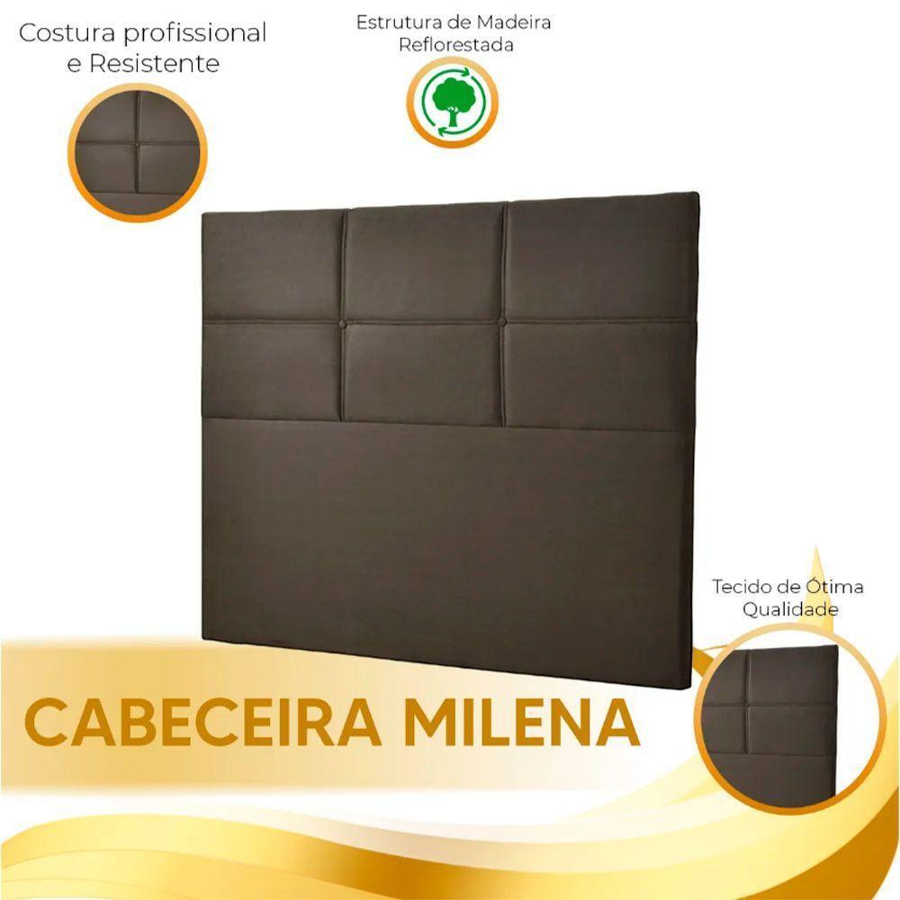 Cabeceira Estofada Milena 1,95 Sued Shop Das Cabeceiras Castor - 2