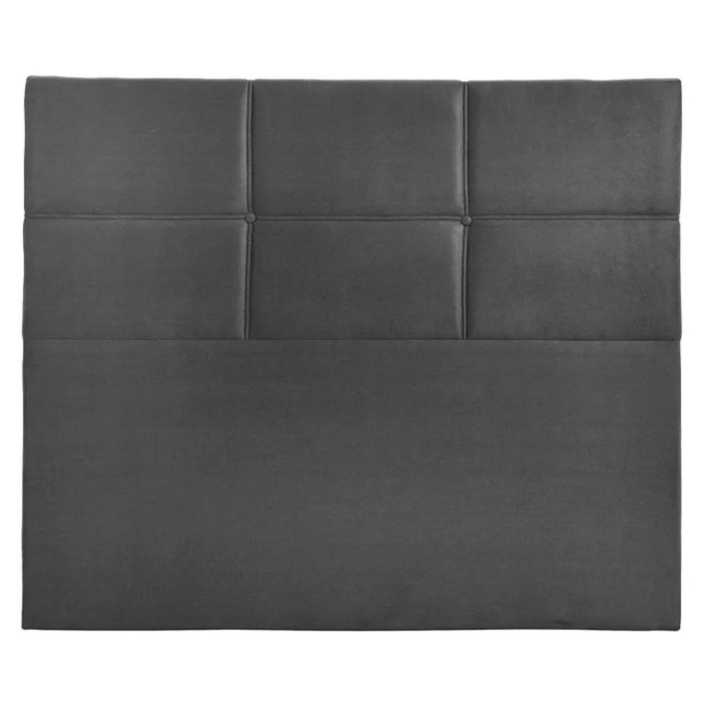 Cabeceira Estofada Milena 1,40 Casal Suede Shop Das Cabeceir Chumbo - 1