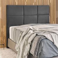 Cabeceira Estofada Milena 1,40 Casal Suede Shop Das Cabeceir Chumbo - 2