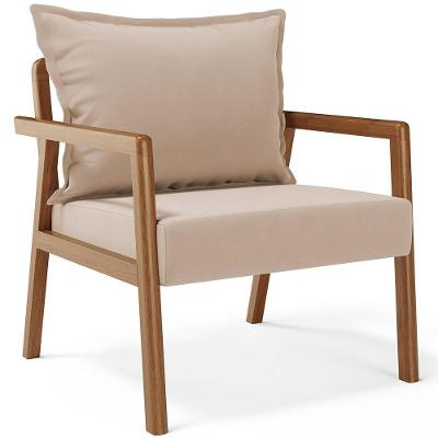 Poltrona Decorativa Alícia B04 Para Sala De Estar Suede Bege Lyam Decor