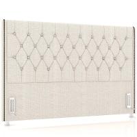 Cabeceira Cama Box Queen 160cm Estofada Frizza P05 Linho Creme - 1