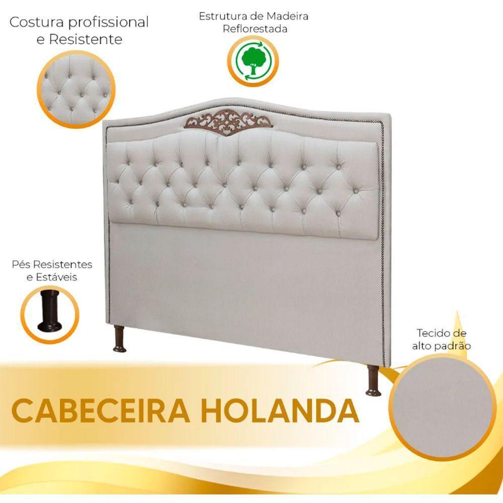 Cabeceira Holanda 1,40 Casal Linho Shop Das Cabeceiras Carvalho - 2
