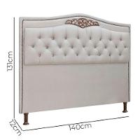 Cabeceira Holanda 1,40 Casal Linho Shop Das Cabeceiras Carvalho - 5