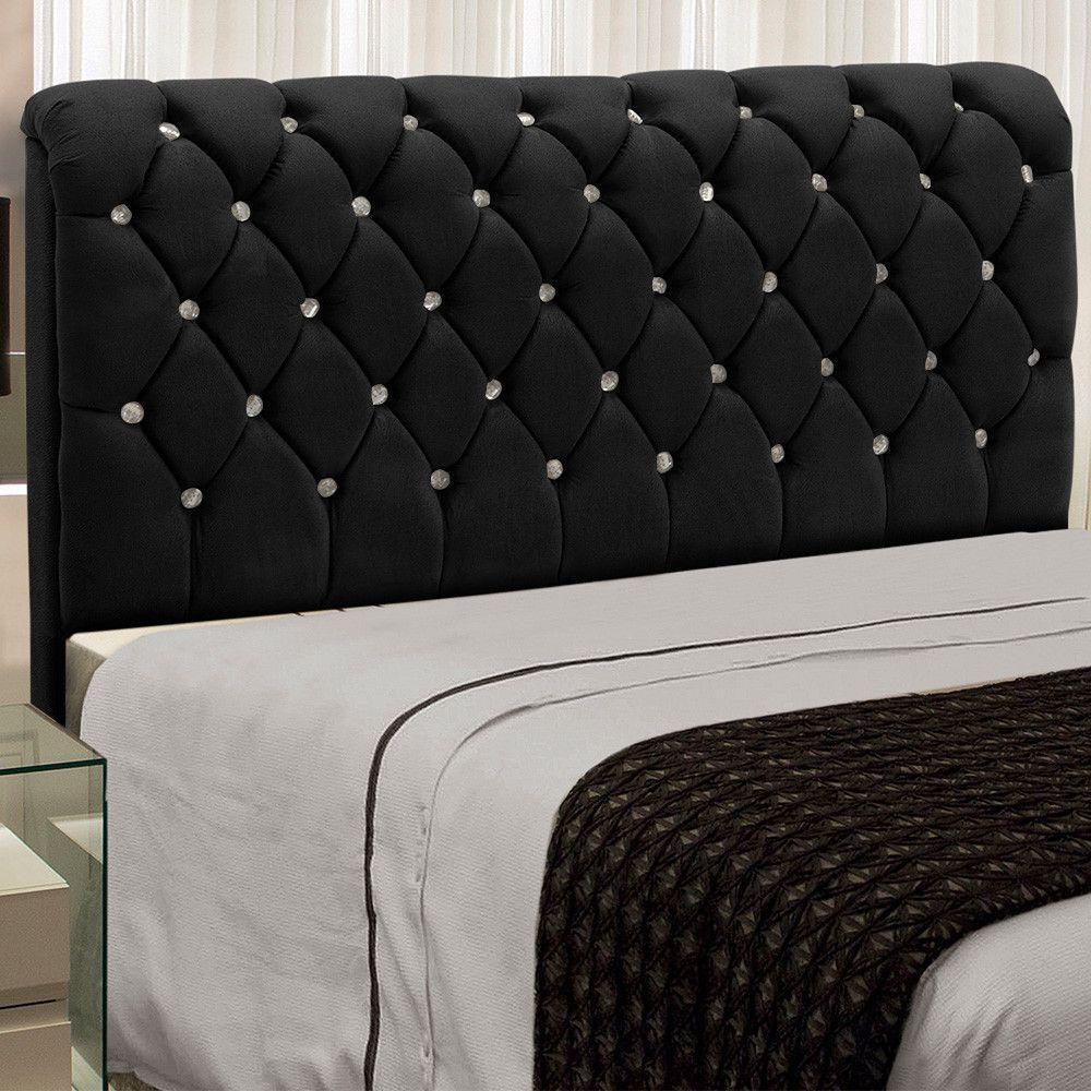 Cabeceira Fernanda 1,95 King Size Shop Das Cabeceiras Preto - 2