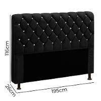 Cabeceira Fernanda 1,95 King Size Shop Das Cabeceiras Preto - 5