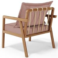 Kit 02 Poltronas Decorativa Para Sala De Estar Alícia B04 Linho Rosê - 2