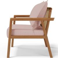 Kit 02 Poltronas Decorativa Para Sala De Estar Alícia B04 Linho Rosê - 3