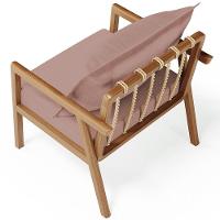 Kit 02 Poltronas Decorativa Para Sala De Estar Alícia B04 Linho Rosê - 5