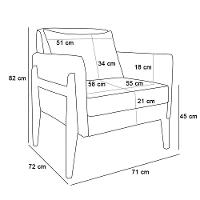 Kit 02 Poltronas Lana Suede Base De Madeira - D'Rossi Bege - 3