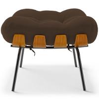 Poltrona Costela L02 Com Puff Sala De Estar Suede Marrom - Lyam Decor - 6