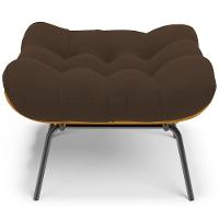 Poltrona Costela L02 Com Puff Sala De Estar Suede Marrom - Lyam Decor - 7