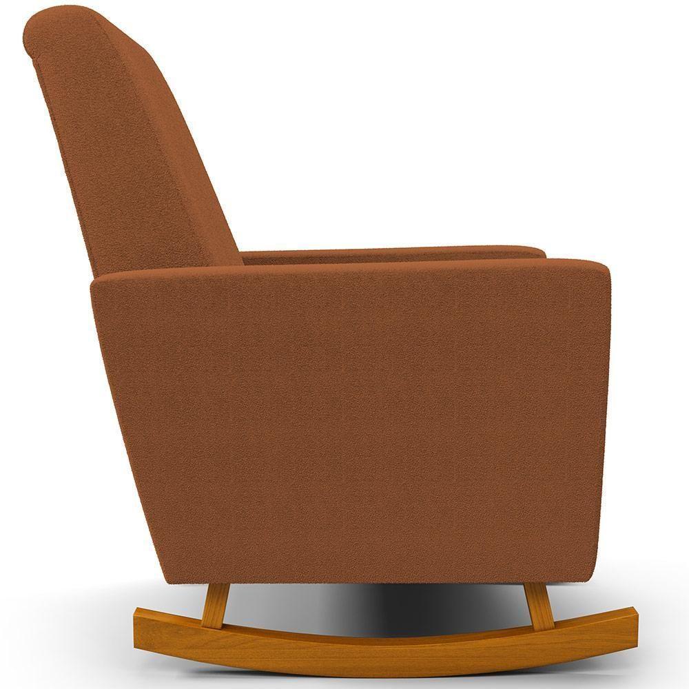 Poltrona De Amamentação Com Balanço Ravena W01 Bouclê Terracota - Lyam Decor - 2