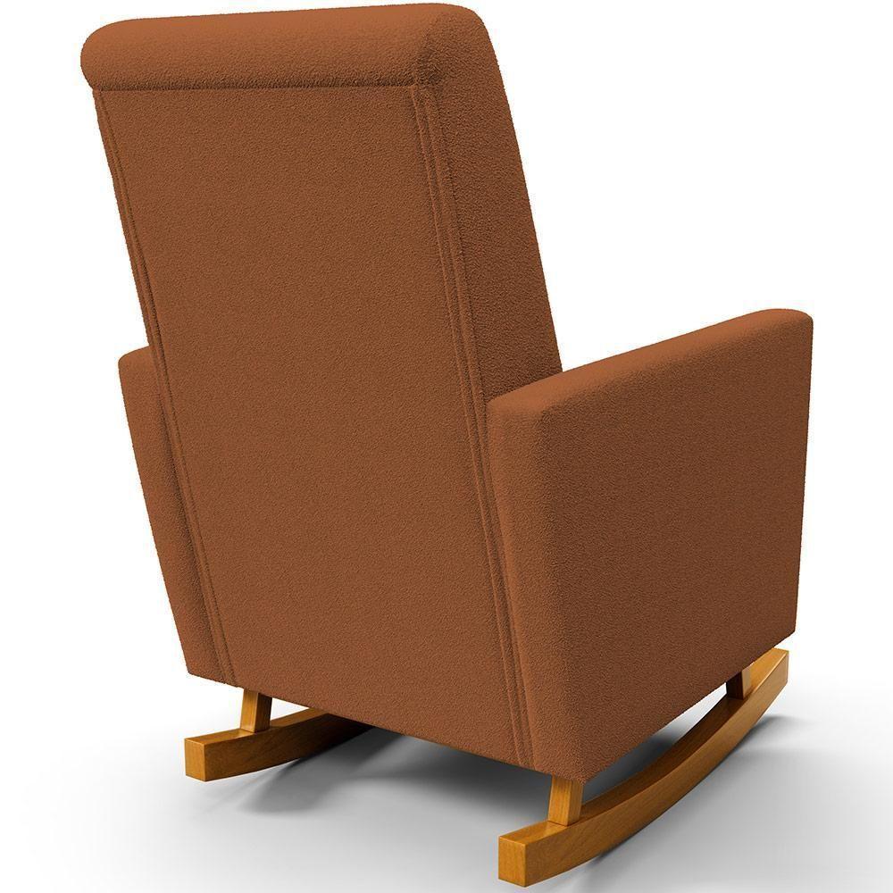Poltrona De Amamentação Com Balanço Ravena W01 Bouclê Terracota - Lyam Decor - 4