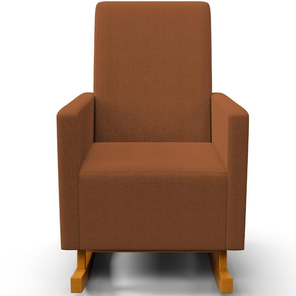 Poltrona De Amamentação Com Balanço Ravena W01 Bouclê Terracota - Lyam Decor - 5