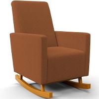 Poltrona De Amamentação Com Balanço Ravena W01 Bouclê Terracota - Lyam Decor - 1