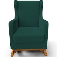 Poltrona De Amamentação Com Balanço E Puff Mavie L02 Bouclê Verde - Lyam Decor - 2