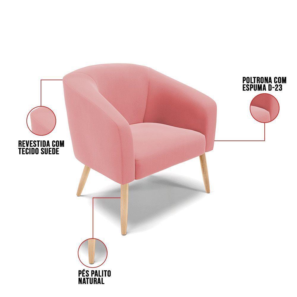 Kit 01 Namoradeira 02Lug E 01 Poltrona Stella Rosê Natural - 4