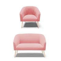 Kit 01 Namoradeira 02Lug E 01 Poltrona Stella Rosê Natural - 1