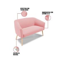 Kit 01 Namoradeira 02Lug E 01 Poltrona Stella Rosê Natural - 5