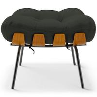 Poltrona Costela L02 Com Puff Sala De Estar Linho Verde - Lyam Decor - 8