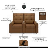Poltrona Do Papai Reclinável Cinema 2 Lugares Manual Baú Usb Haifa F05 Facto Caramelo - Lyam Decor - 8