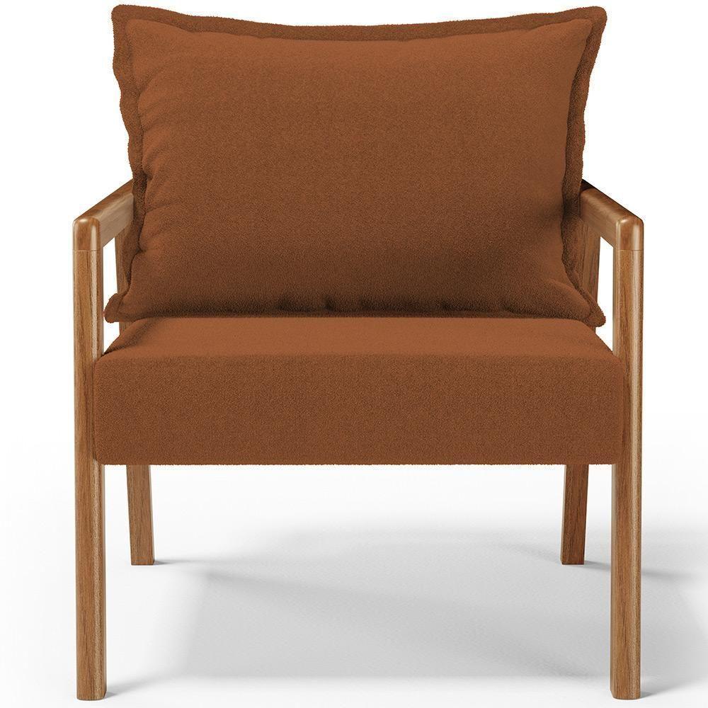 Poltrona Decorativa Para Sala De Estar E Living Alícia B04 Bouclê Terracota - 6