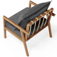 Poltrona Decorativa Para Sala De Estar E Living Alícia B04 Linho Cinza Escuro - 2