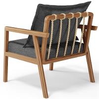 Poltrona Decorativa Para Sala De Estar E Living Alícia B04 Linho Cinza Escuro - 5